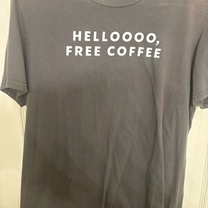 Starbucks Dark Gray Tee with Coffee Message